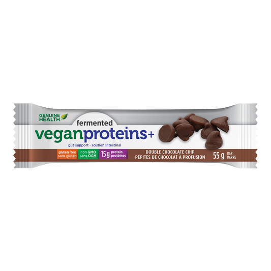 fermented vegan protein bar | double chocolate chip