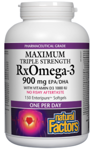 RxOmega-3 with Vitamin D3 900 mg · Maximum Triple Strength