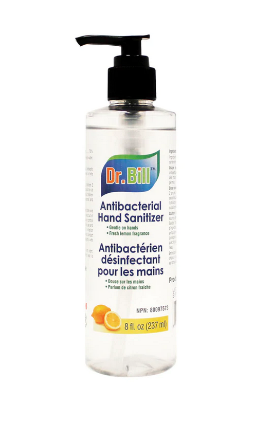 Dr. BILL Antibacterial Hand Sanitizer Gel 8oz (237ml) (Lemon Flavour)