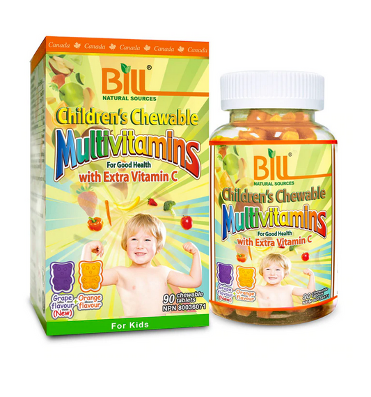 BILL Natural Sources® Children's Multivitamins with Extra Vitamin C 90 Chewable Tablets