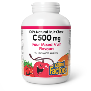 C 500 mg 500 mg · 100% Natural Fruit Chew, Four Mixed Fruit Flavours